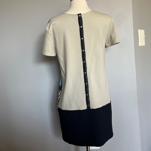 Sportmax Code Sheath Floral Scarf Roses Casual T-shirt Mini Colorblock‎ Dress - Picture 9 of 9